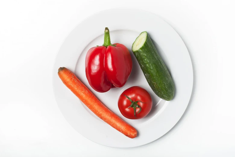 Fresh vegetables on plate